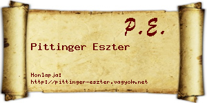 Pittinger Eszter névjegykártya