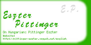 eszter pittinger business card